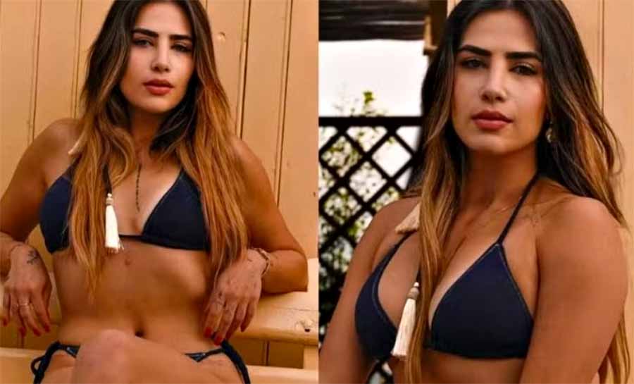 Após emagrecer 30 kg, Jéssica Beatriz Costa posa de biquíni na Itália