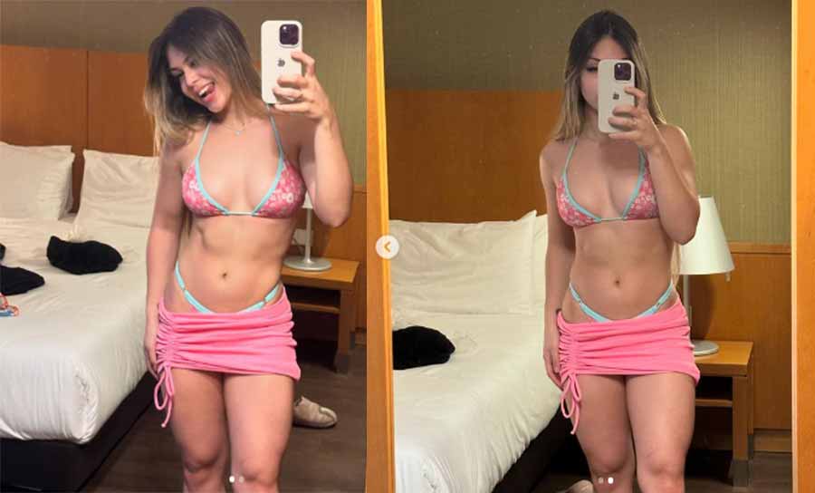 Mc Melody surpreende seguidores ao exibir abdômen trincado ao posar de biquíni