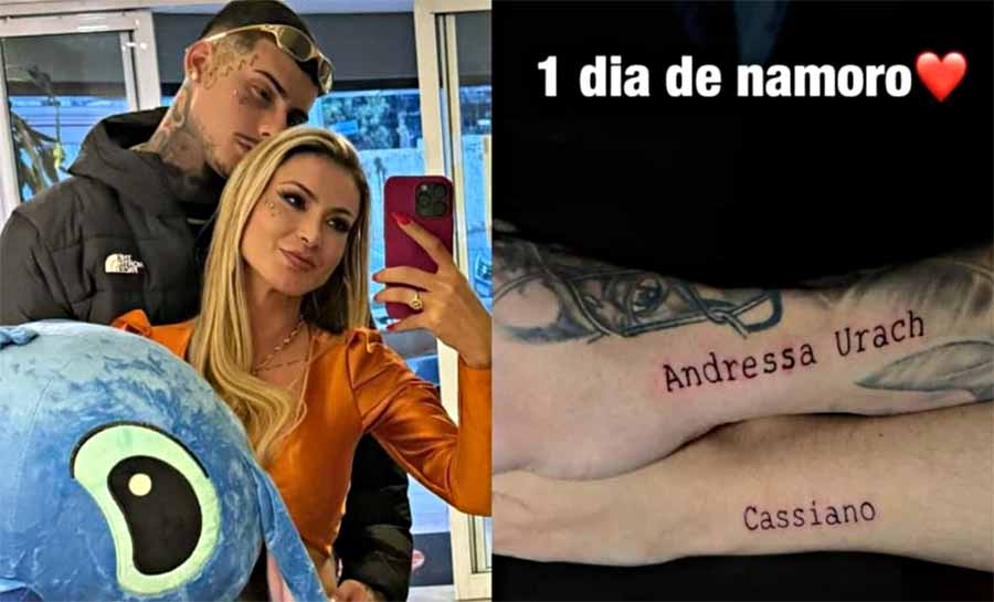 Andressa Urach comemora aniversário de um dia de namoro com presente inusitado para amado