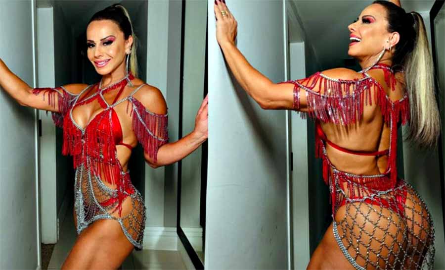 Viviane Araújo aposta em look ousado para ensaio de Carnaval