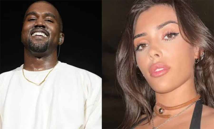 Namorada de Kanye West aparece nua em tapete vermelho do Grammy