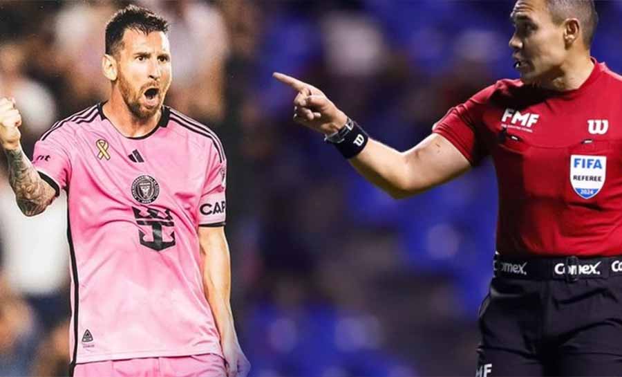 Árbitro que pediu autógrafo para Messi é suspenso; entenda o caso