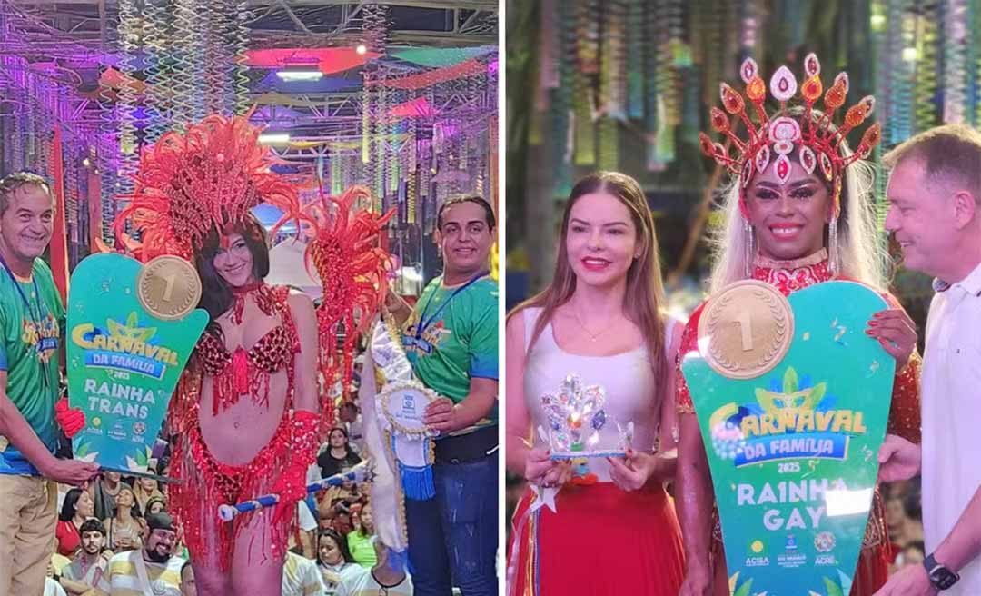 Rainhas trans e gay completam Realeza do Carnaval 2025 no 2º dia de folia em Rio Branco