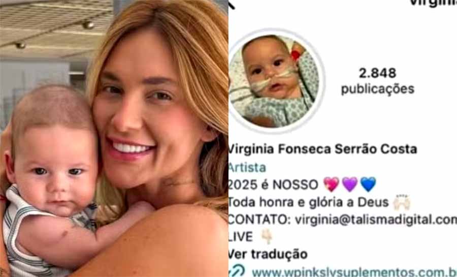 Virginia é criticada por usar imagem de filho internado no perfil