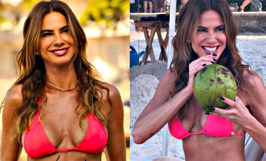 Luciana Gimenez abre o álbum de fotos e curte dia na praia