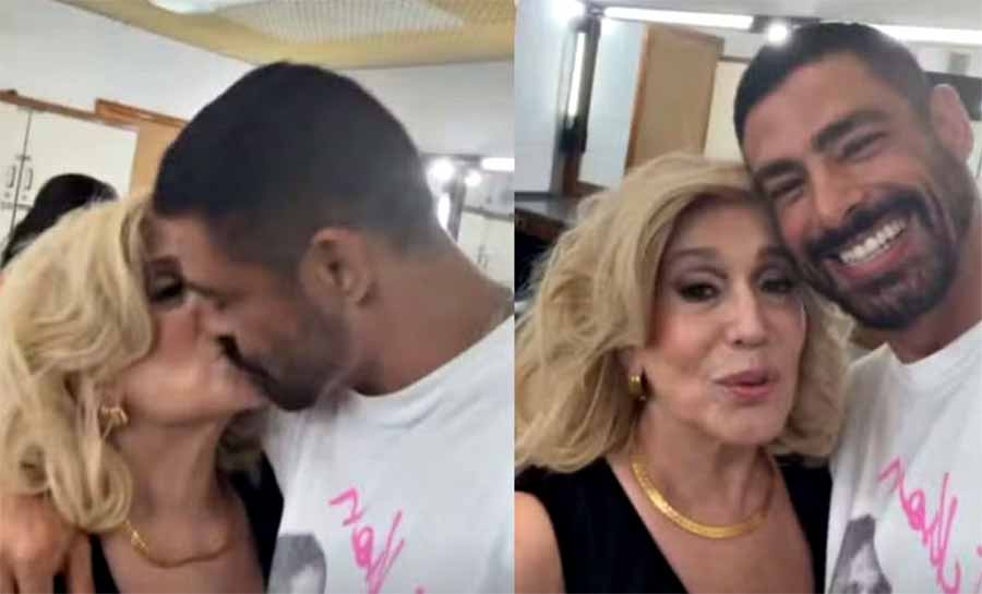 Cauã Reymond e Susana Vieira trocam beijo em bastidores: “Te amo”
