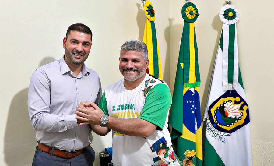 “É a primeira vez em cinco anos que recebo a visita de um presidente da Aleac”, diz prefeito ao recepcionar Nicolau