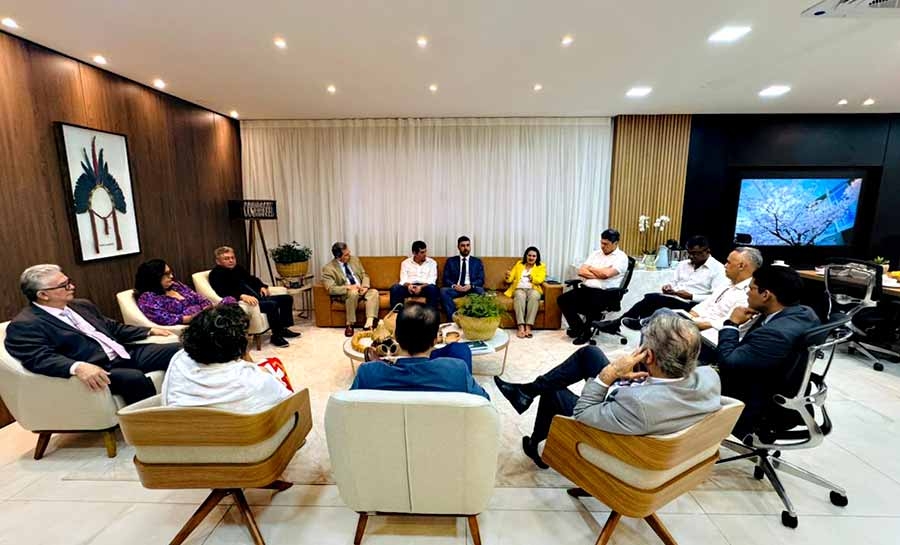 Harmonia institucional marca visita do presidente da Aleac e de representantes do Governo ao TCE e MPC-AC