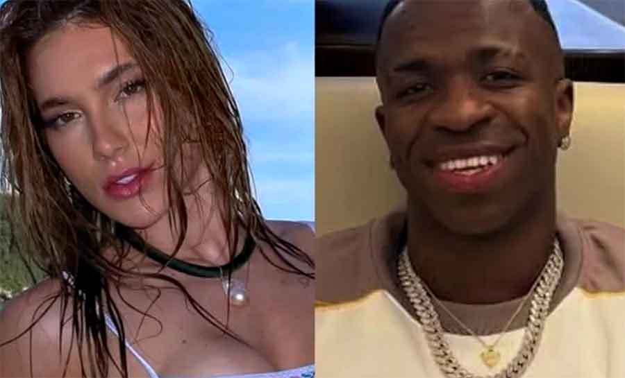 Virginia vai ao estádio do Real Madrid em meio a rumores com Vini Jr