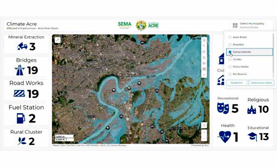 Acre lançará plataforma que mapeia impactos de inundações no estado na Semana do Clima de Nova York