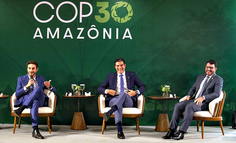 Debatendo sobre preservação de florestas e bioeconomia, Gladson Camelí participa de evento preparatório para a COP30 em Brasília