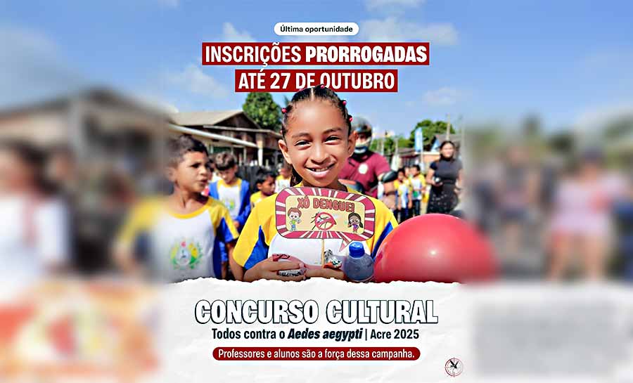 Inscrições para o Concurso Cultural “Todos Contra o Aedes Aegypti” são prorrogadas até 27 de outubro