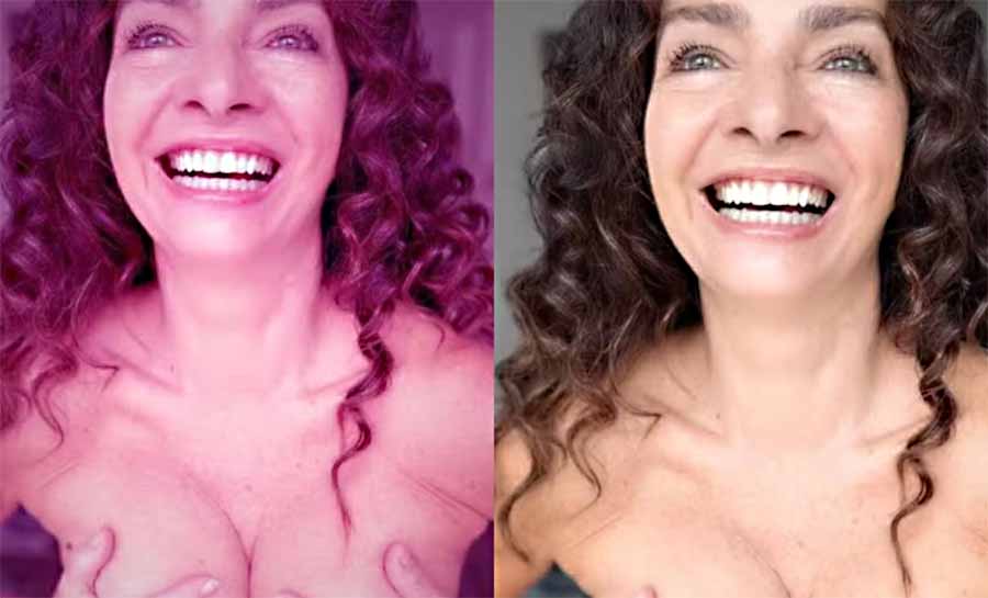 Claudia Ohana faz topless em campanha sobre câncer de mama