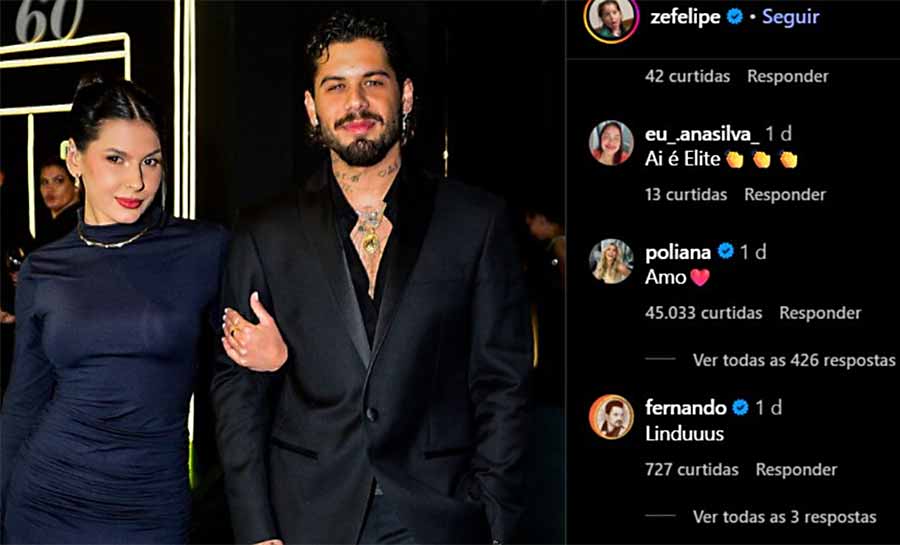 Zé Felipe posa ao lado de Ana Castela e Poliana se derrete: “Amo”