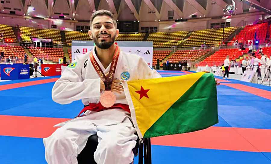 Com apoio do governo, paratleta de Tarauacá conquista medalha de bronze em Campeonato Mundial de Jiu-Jítsu Paradesportivo na Tailândia